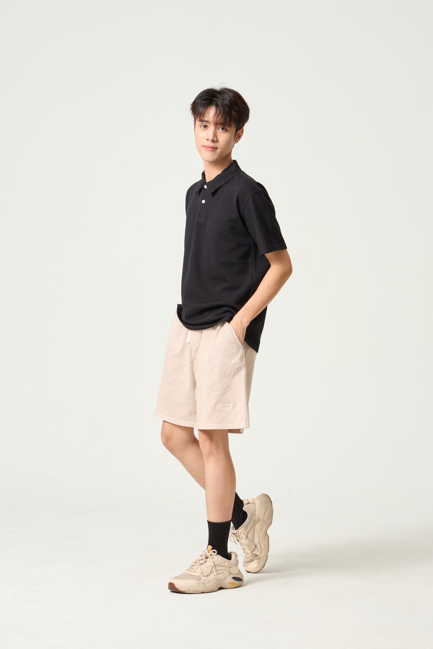 Simply . Unisex Casual Oversized Polo (Black) - Simply